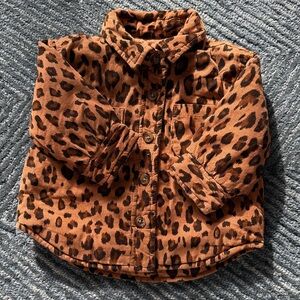 Leopard Print Button-Up Coat